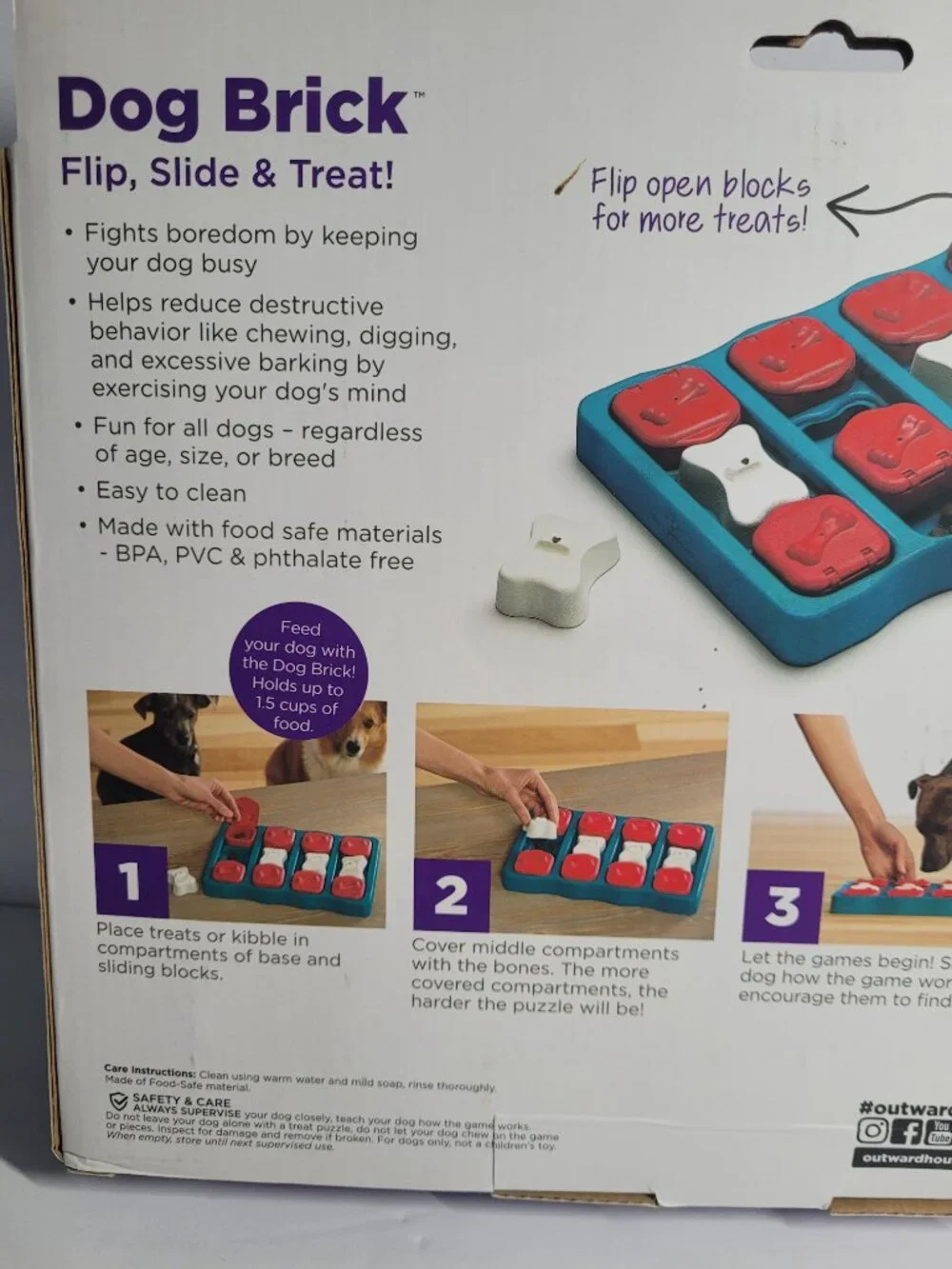 Outward Hound by Nina Ottosson Dog Brick Treat Puzzle Enrichment Toy Level 2 Int